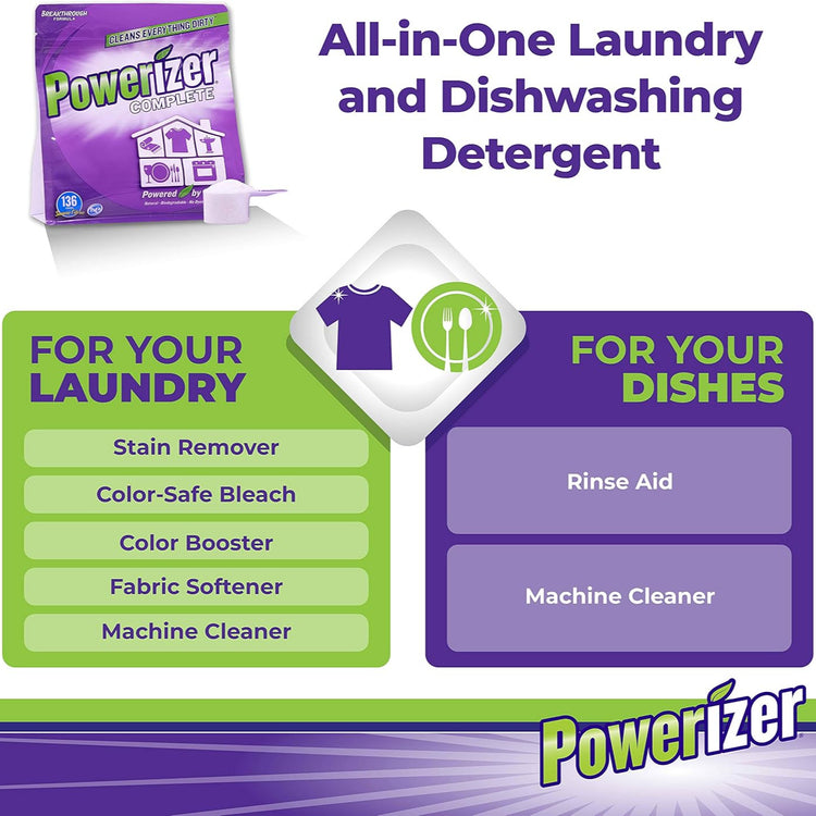 Powerizer Complete All-Natural All-Purpose Detergent - 3 lb + Squirt Bottle