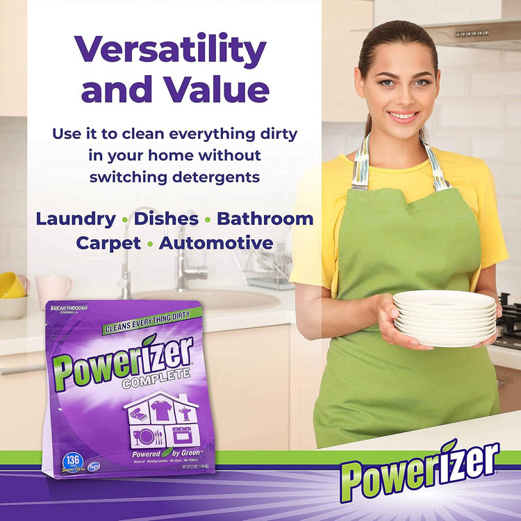 Powerizer Complete All-Natural All-Purpose Detergent - 3 lb + Squirt Bottle