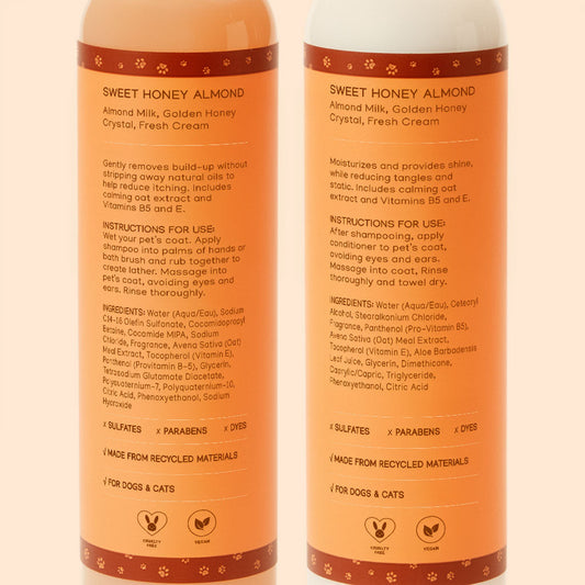 Shampoo and Conditioner Set - Sweet Honey Almond - 8oz