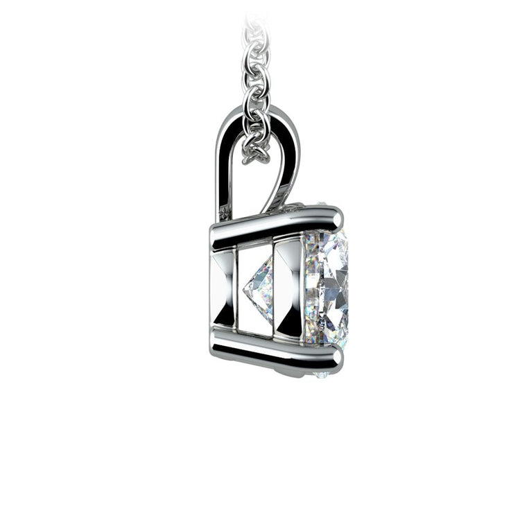 1.00 CTW AGI Certified Lab Grown Diamond Pendant - G/VS Clarity Round Cut in Choice of 14K White or Yellow Gold