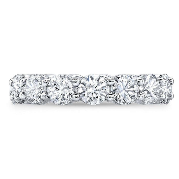5.00 CTW Created Moissanite Eternity Band in 14k Gold Overlay – Round Cut Classic Ring - White Gold