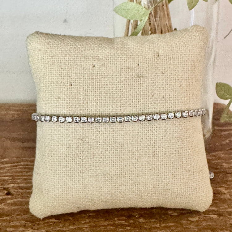 CZ PULL TIE BRACELET SILVER-Buy 2 Get 1 Free