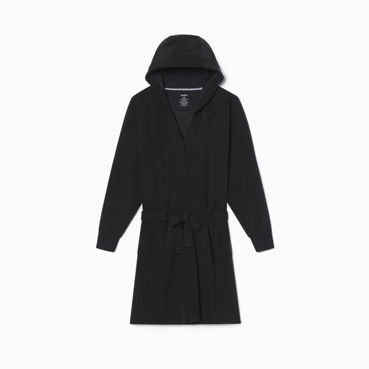 Black Soffle Waffle Lightweight Robe