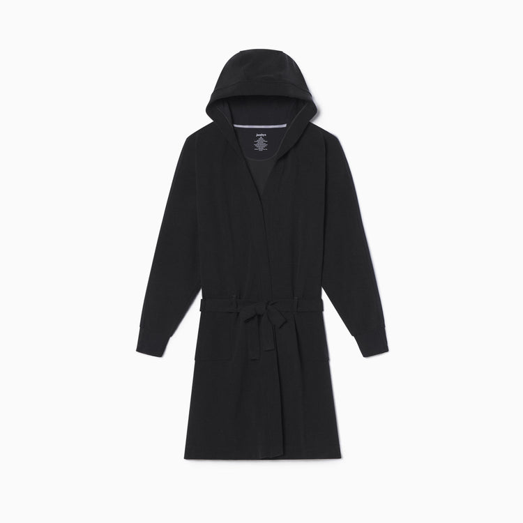 Black Soffle Waffle Lightweight Robe