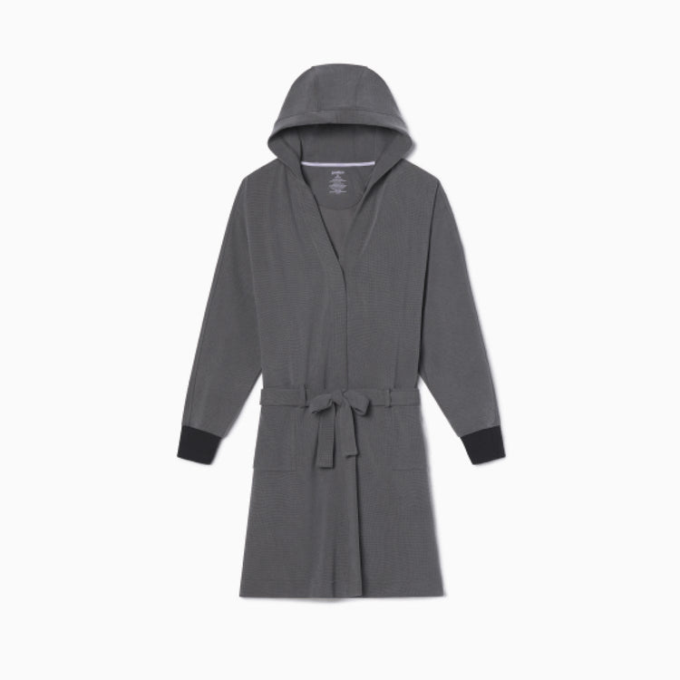 Gray Soffle Waffle Lightweight Robe