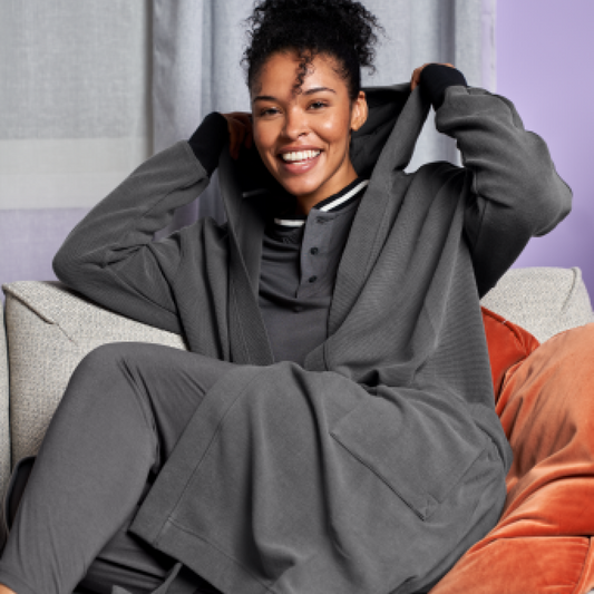 Gray Soffle Waffle Lightweight Robe