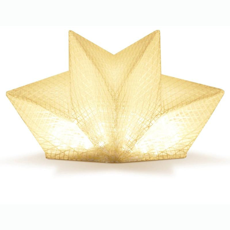 QWNN solar lantern glowing in warm light mode on white background