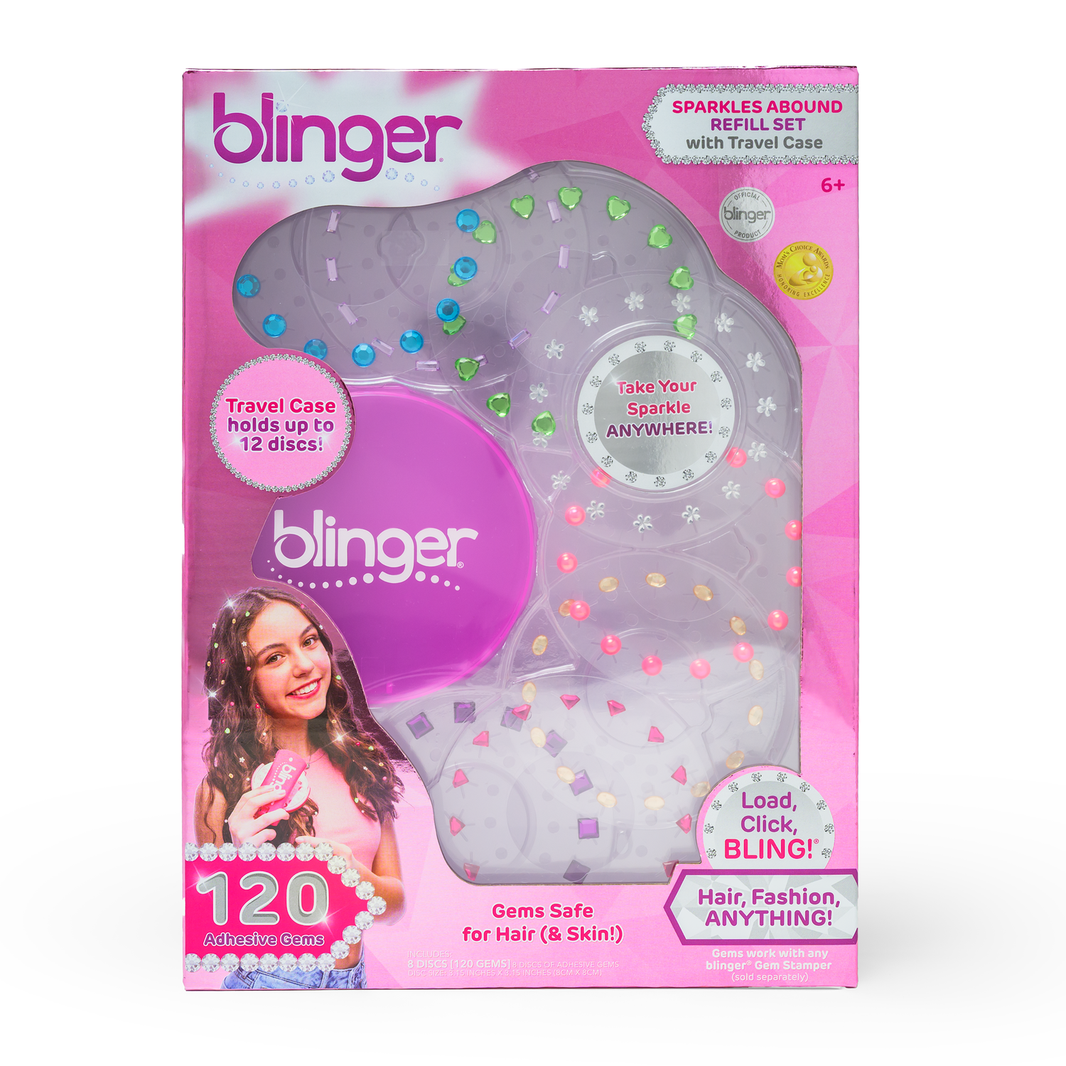 Blinger sparkle refill set packaging with pink and purple design