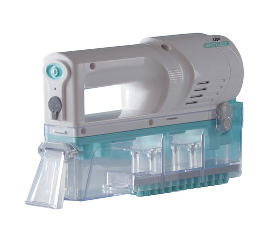 Cleaning tool with attachments on a white background