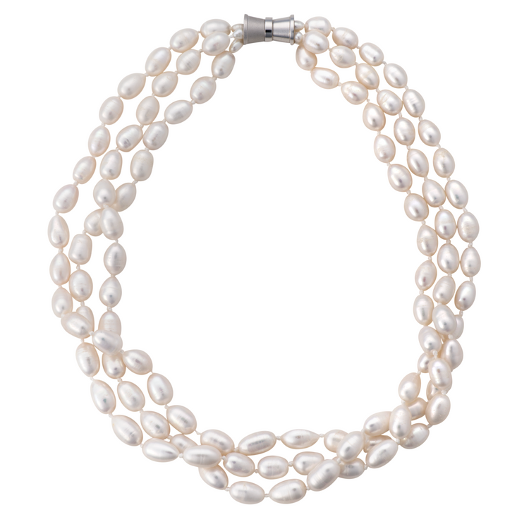 Three Strand Freshwater Pearl Baroque Necklace