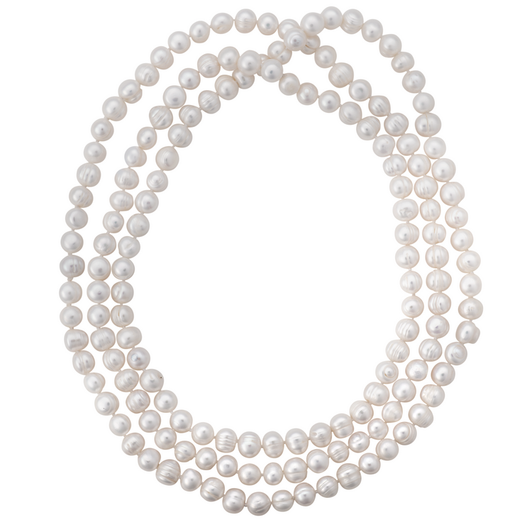 Extra-long perfect pearl necklace
