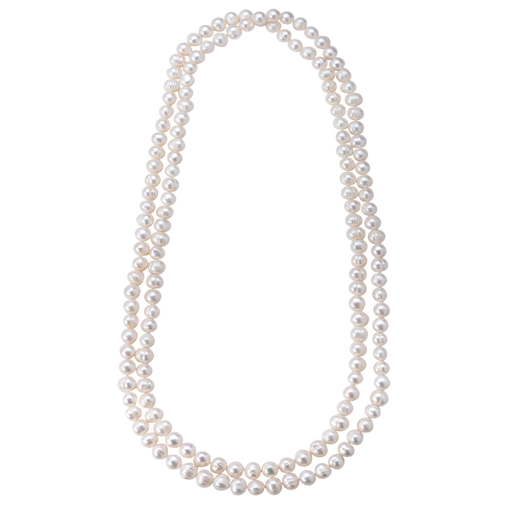 Extra-long perfect pearl necklace