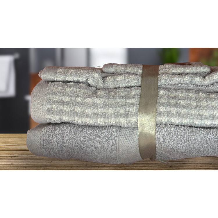 100% Cotton Waffle 6Pc Bath Towel Set