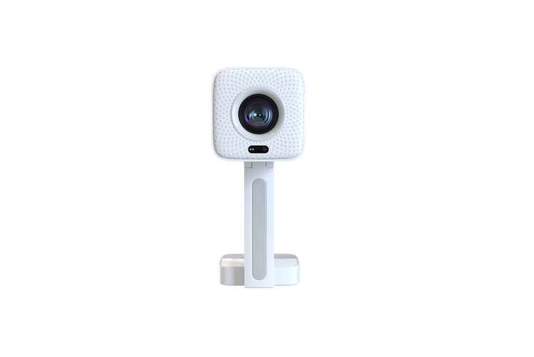 White security camera on a white background