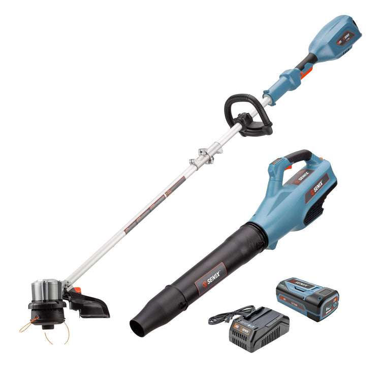 SENIX 58V Blower and Grass Trimmer combo w/2.5Ah Battery and Charger