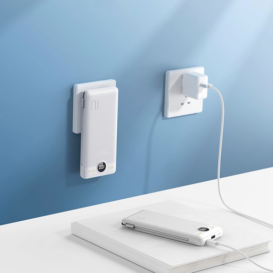 GoHub 3-in-1 Portable Power Bank with Wall Plug; White