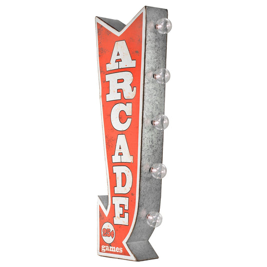 Vintage Arcade Games LED Marquee Arrow Sign (25" x 9")