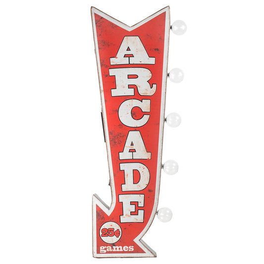 Vintage Arcade Games LED Marquee Arrow Sign (25" x 9")