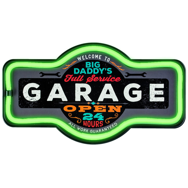 Big Daddy's Garage LED Neon Light Sign Wall Decor (9.5" x 17.25")