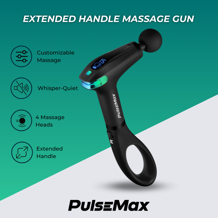 Massage Gun With Bent Long Handle, Handheld Back Massager Gun Deep