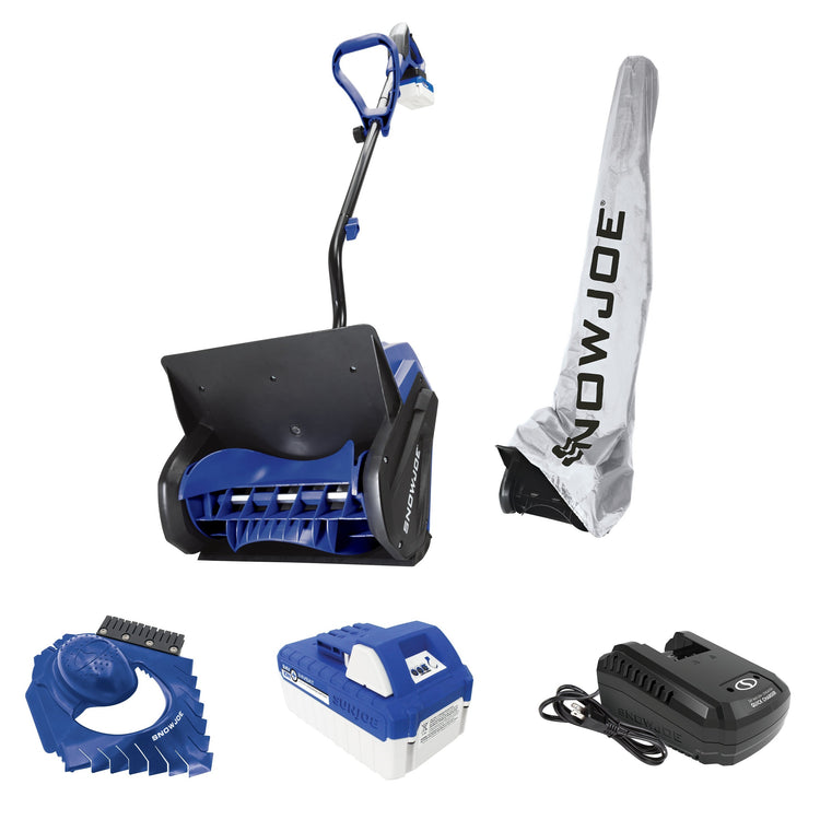 Snow Joe 24-Volt* IONMAX 13-Inch Cordless Snow Shovel Bundle | W/ 4.0-Ah Battery, Quick Charger, Cover, Ice Scraper and Extended 3-Year Warranty