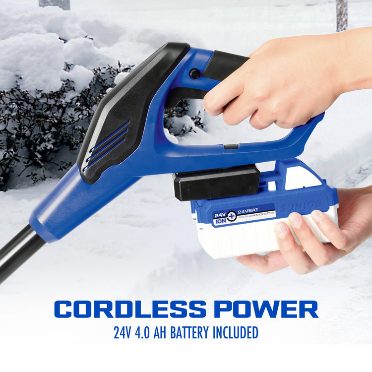 Snow Joe 24-Volt* IONMAX 13-Inch Cordless Snow Shovel Bundle | W/ 4.0-Ah Battery, Quick Charger, Cover, Ice Scraper and Extended 3-Year Warranty
