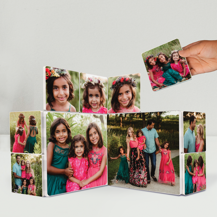 SPECIAL OFFER Personalized 2 Large and 8 Small Magnetic Tile Photo Set