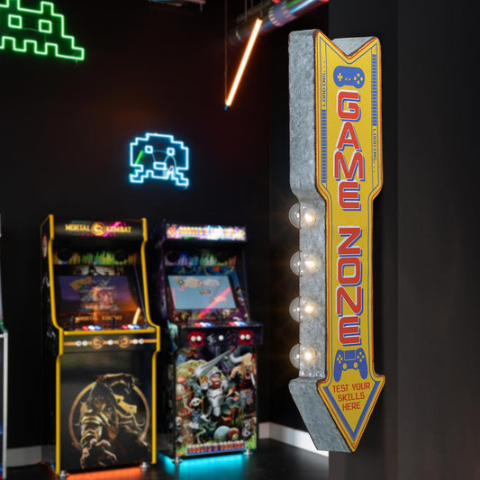 Retro Game Zone LED Marquee Off the Wall Sign