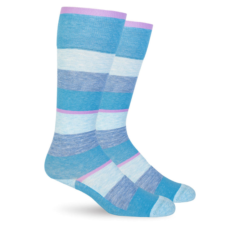 Spring Compression Socks - Sky Blue Stripes