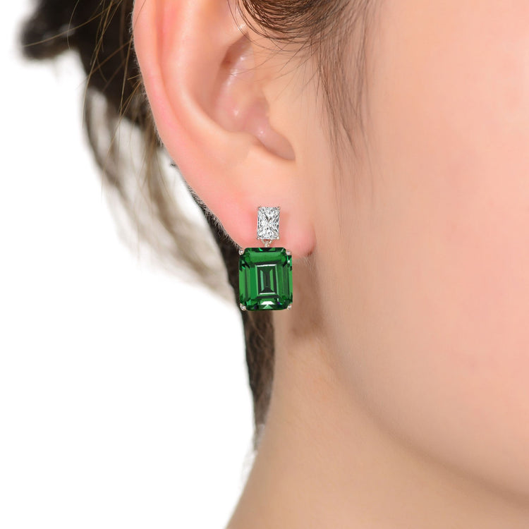 Two-Stone Drop Earrings