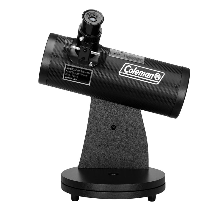 COLEMAN® AstroWatch D76mm x 300mm Newtonian Reflector Telescope - Carbon Fiber Finish