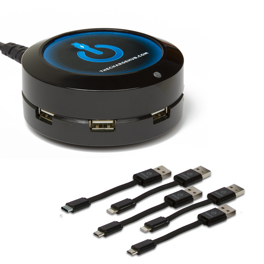 SPECIAL OFFER ChargeHub X5 Bundle - 5 Port USB Charger with 5 USB Charging Cables