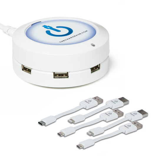 SPECIAL OFFER ChargeHub X5 Bundle - 5 Port USB Charger with 5 USB Charging Cables