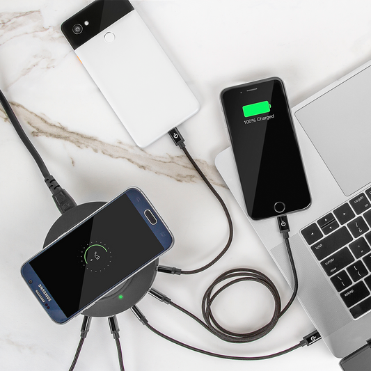 ChargeHub X5 Elite 3005 – 5 Port USB Charger with 5 USB Charging Cables
