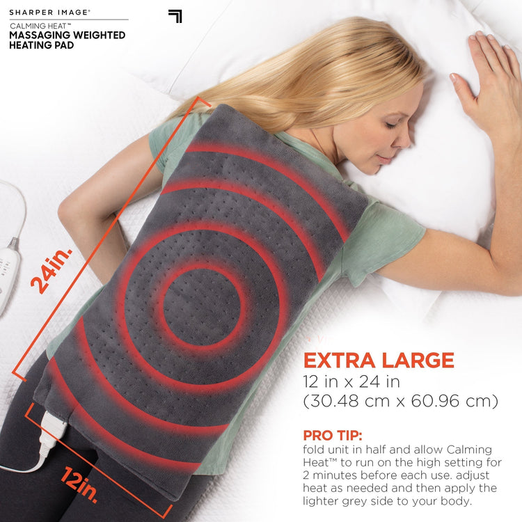 Weighted Massaging Heating Pad 9 Settings By Sharper Image®