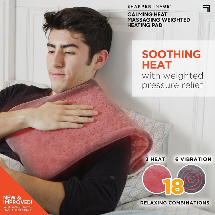 Weighted Massaging Heating Pad 9 Settings By Sharper Image®