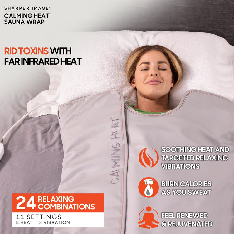 Sharper Image Calming Heat Neck Wrap with Heat Massage 