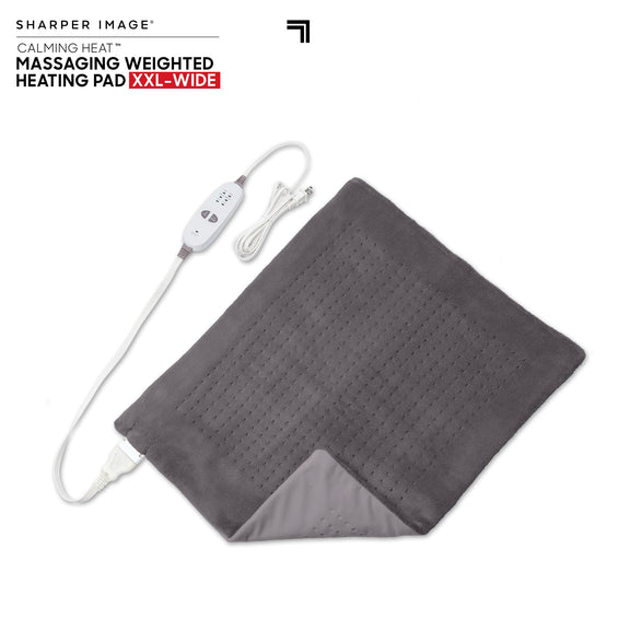 Weighted Massaging Heating Pad Deluxe XXL By Sharper Image
