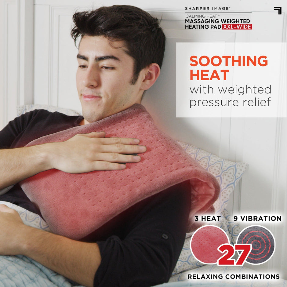 Calming Heat By Sharper Image Weighted Massaging Heating Pad CBS Deals