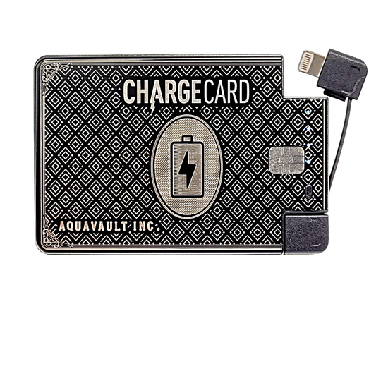 Chargecard® Ultra -Thin Card Card Dimensiune încărcător de telefon - Negru