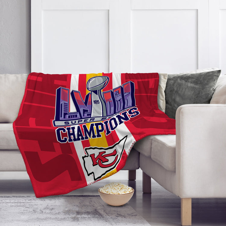 Superbowl Champion - Kansas City Chiefs - Sherpa Throw Blanket 50 x 60in