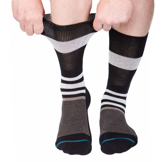 Black Stripe Diabetic Socks for Men, Diabetic Socks For Women, Neuropathy, Non Binding, Seamless