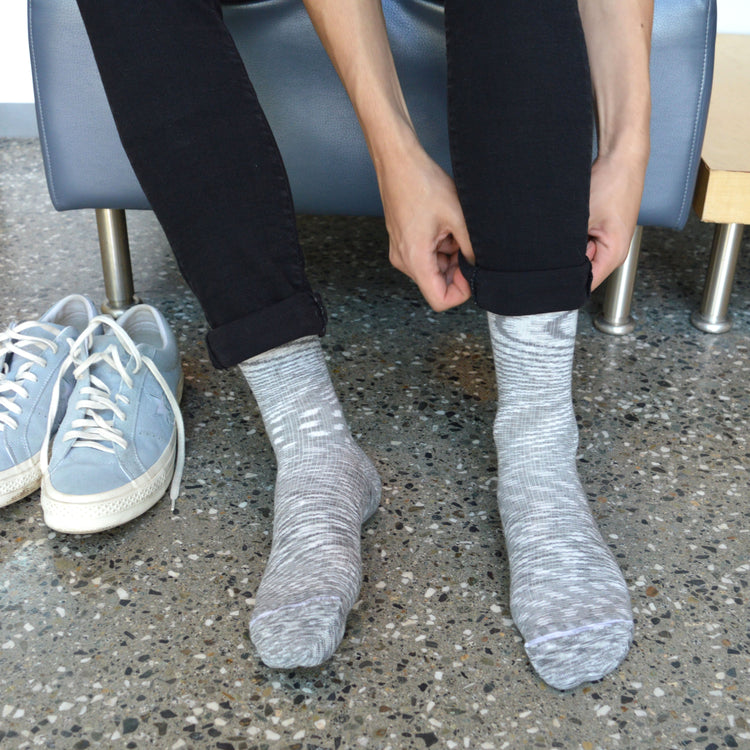 Space Dyed Cotton Grey/White Energy Socks