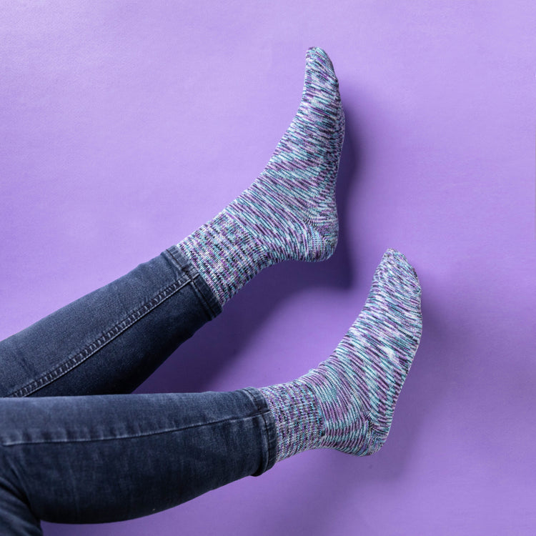 Diabetic Socks for Men, Diabetic Socks For Women, Neuropathy, Non Binding, Seamless - Cosmic Purple