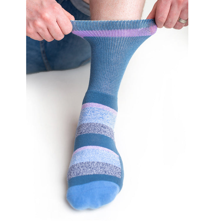 Diabetic Socks - Dusk Blue Stripes