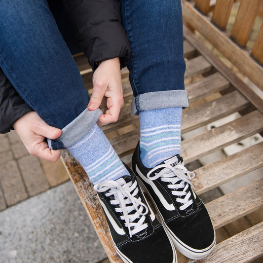 Diabetic Socks - Sky Blue Stripes