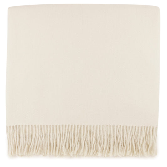 SPECIAL OFFER Cream Faux Cashmere throw with 3 letter embroidered monogram