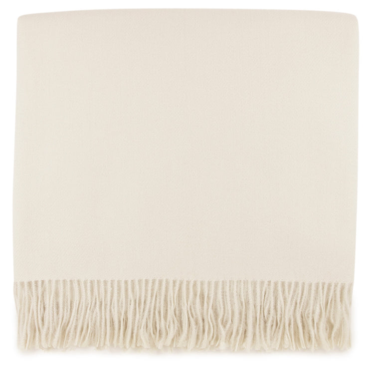 SPECIAL OFFER Cream Faux Cashmere throw with 3 letter embroidered monogram