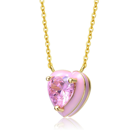 Pink Heart Layering Necklace