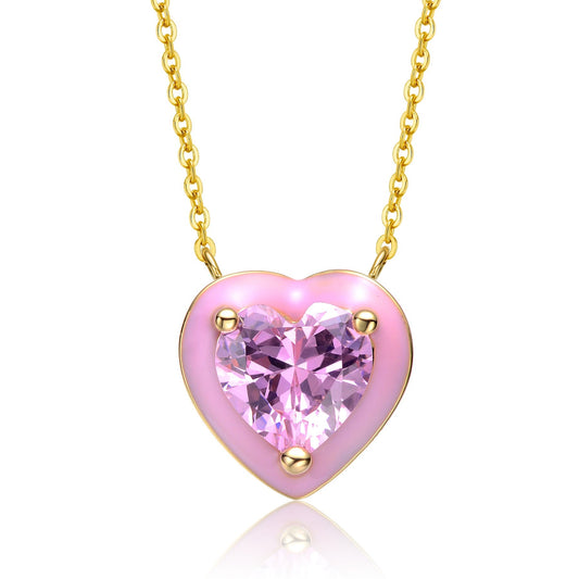 Pink Heart Layering Necklace